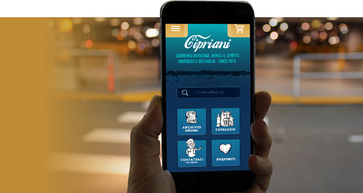 Cipriani App running on Smartphone